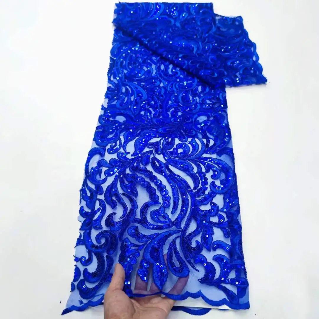 2024 кружевная ткань с 3D аппликацией и блестками золотая линия Высококачественная