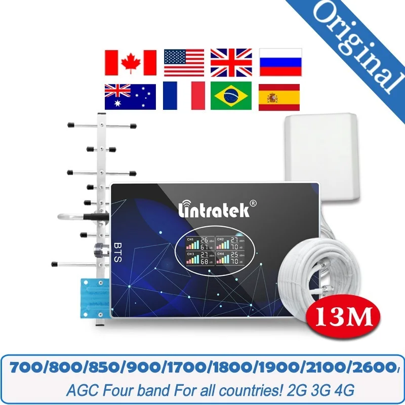 

GSM Repeater 4G 3G 2G Cellular Signal Booster 800 850 900 1800 2100 GSM Amplifier Mobile DCS WCDMA 2G 3G 4G LTE AWS PCS Repeater