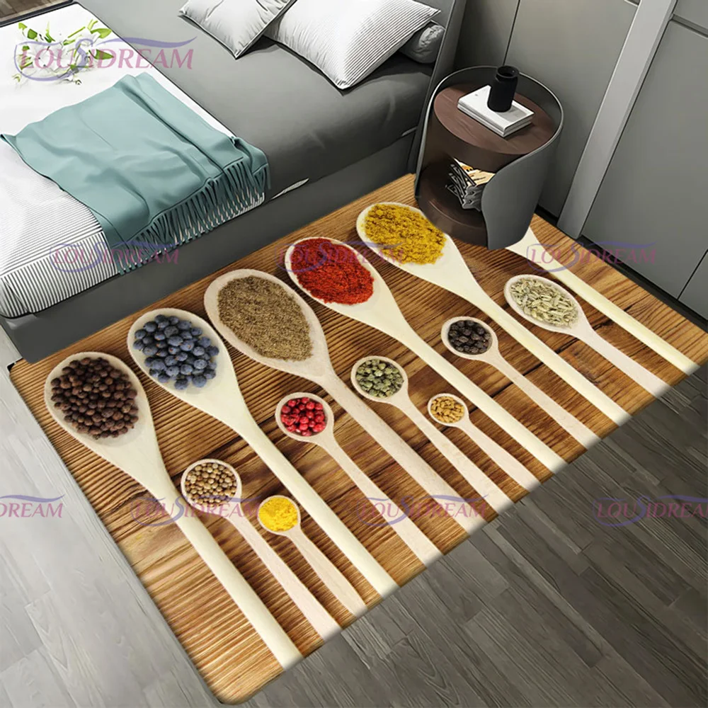 Волшебные приправы напольные коврики для кухни гостиной фланелевый ковер мягкий