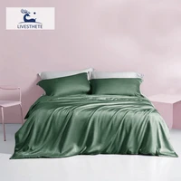 liv esthete women green pure 100 silk duvet cover pillow case bed sheet quilt cover set bed linens set king queen fitted sheet