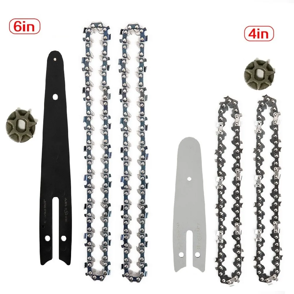 

4/6Inch Electric Chainsaw Chains And Guide Kit Electric Saw Chains For Wood Cutter Pruning Tool