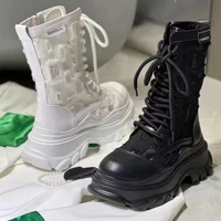 european station hollow mesh martens boots womens 2022 summer new breathable all match fashion thick bottom sandal boots
