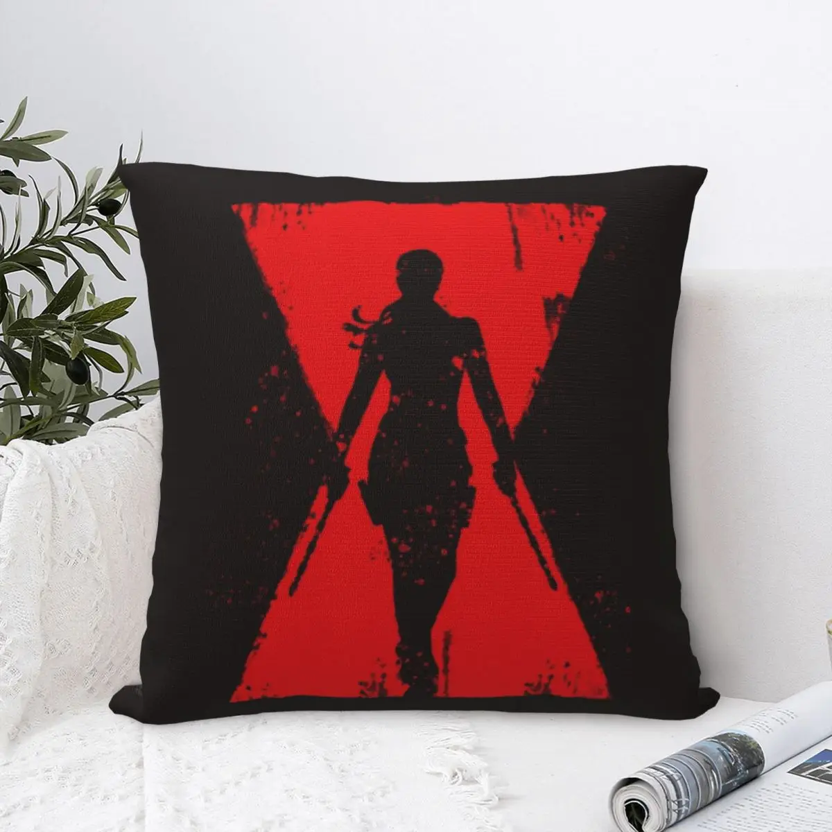 

Natasha Black Widow Emblem Poster Square Pillowcase Cushion Cover Comfort Pillow Case Polyester Throw Pillow cover For Home
