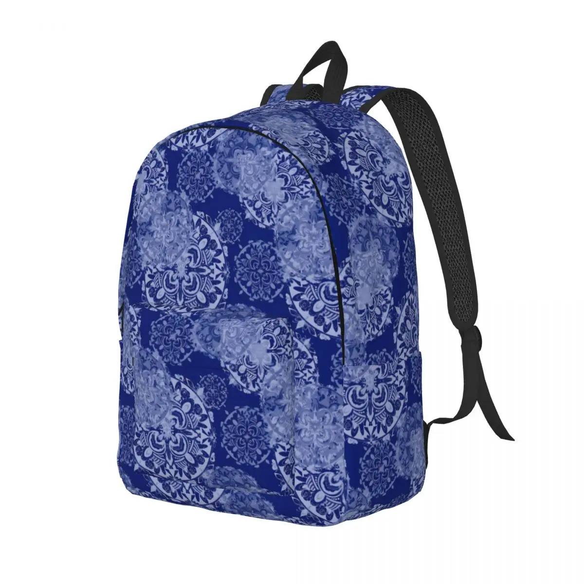 

Boho Mandala Backpack Blue Retro Floral University Backpacks Student Custom Print High School Bags Cute Rucksack