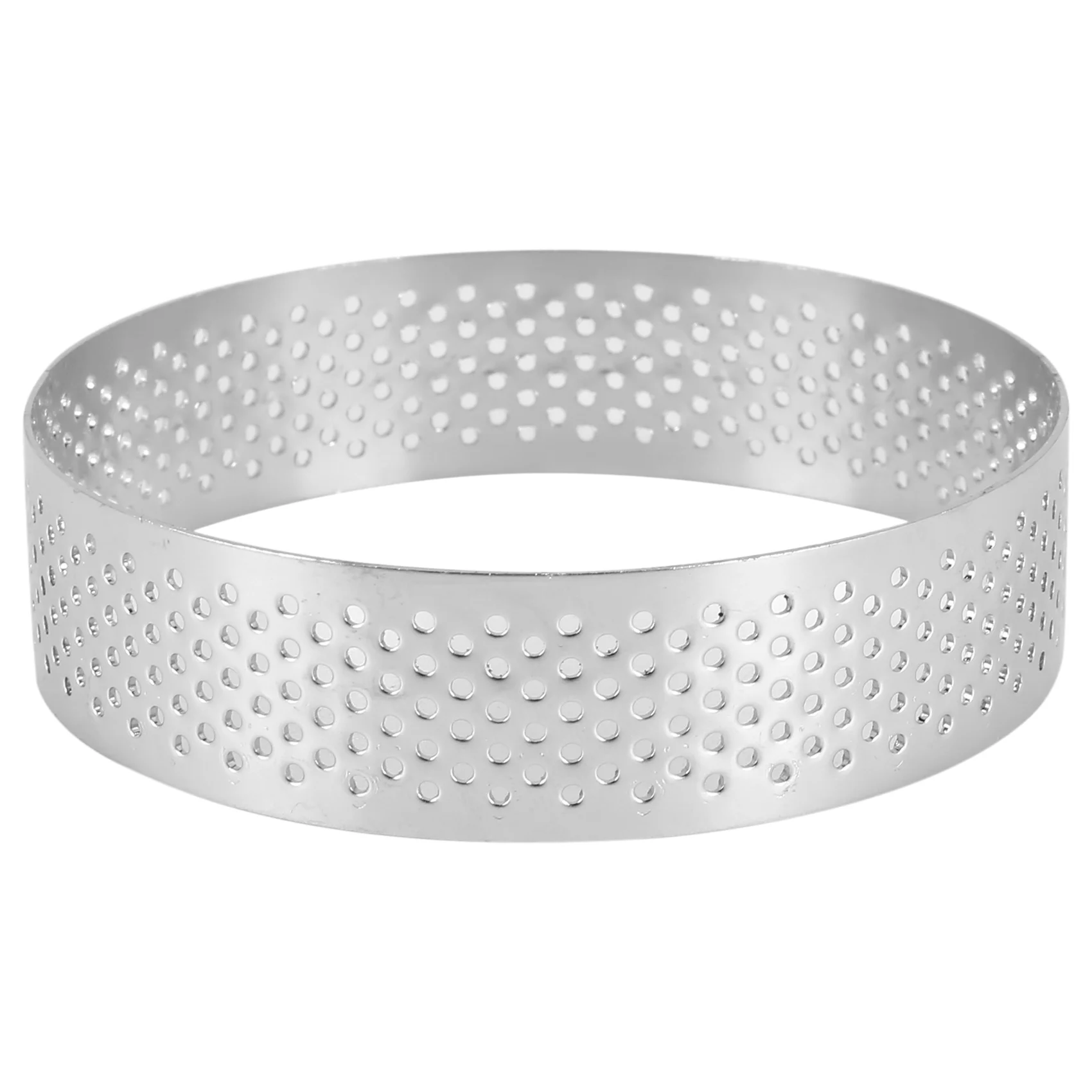 

10 Pack Stainless Steel Tart Ring, Heat-Resistant Perforated Cake Mousse Ring, Round Ring Baking Doughnut Tools, 8cm