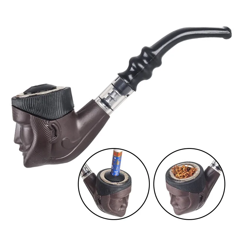 

2022 New Classic Resin Smoking Pipe Tobacco Cigarette Dual-purpose Human Face Tobacco Pipe Smoking Accessories