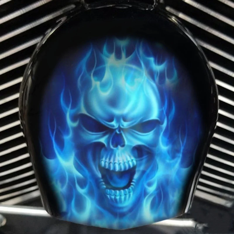 

Vintage Motorcycle Cowbell Horn Cover Horror Skull Cool Motorcycle Accessories New 2023