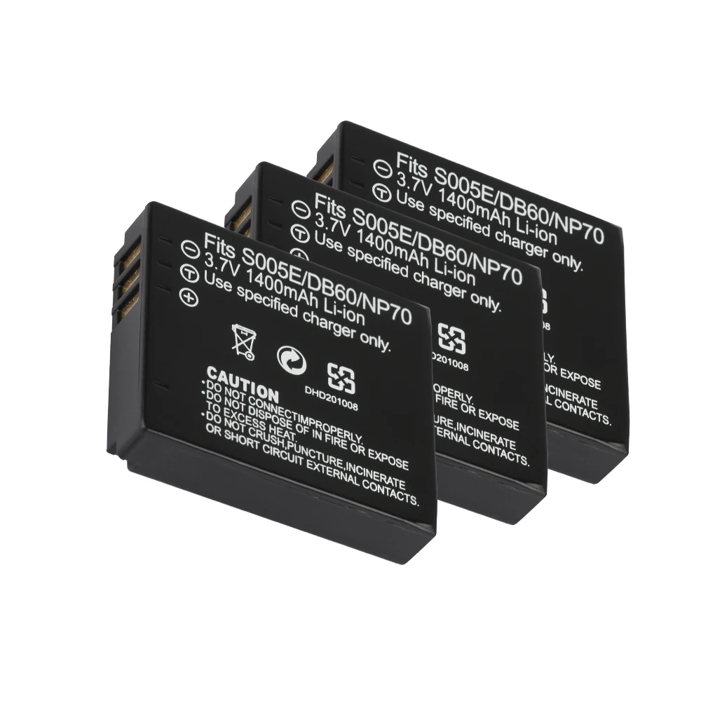 CGA-S005 S005E/DB60/NP70 Аккумулятор для камеры Panasonic Lumix DMC-FX180 LX1 LX2 LX3 1400mAh литий-ионный