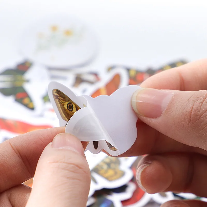 

46pcs Butterfly Insect Decorative Stickers Scrapbooking Label Diary Stationery Album Journal Planner Bottle HandBook Adhesive