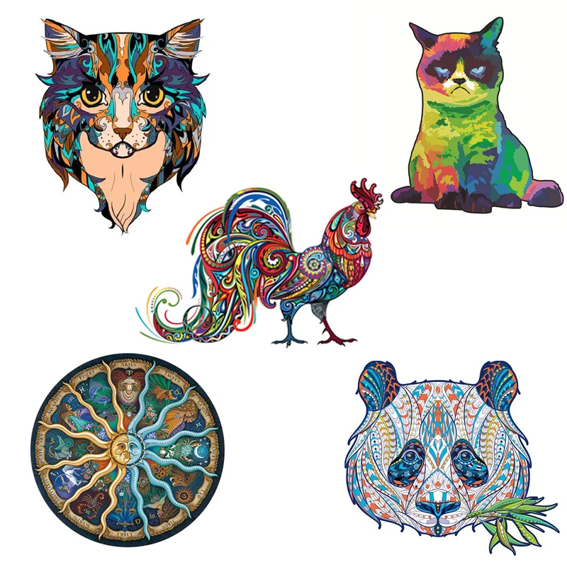 

2022 New 3D Wood Puzzles Animal Jigsaw Puzzle Toy Set Tangram Board Game for Adults Kids Gift DIY Educational Baby Toys Gifts