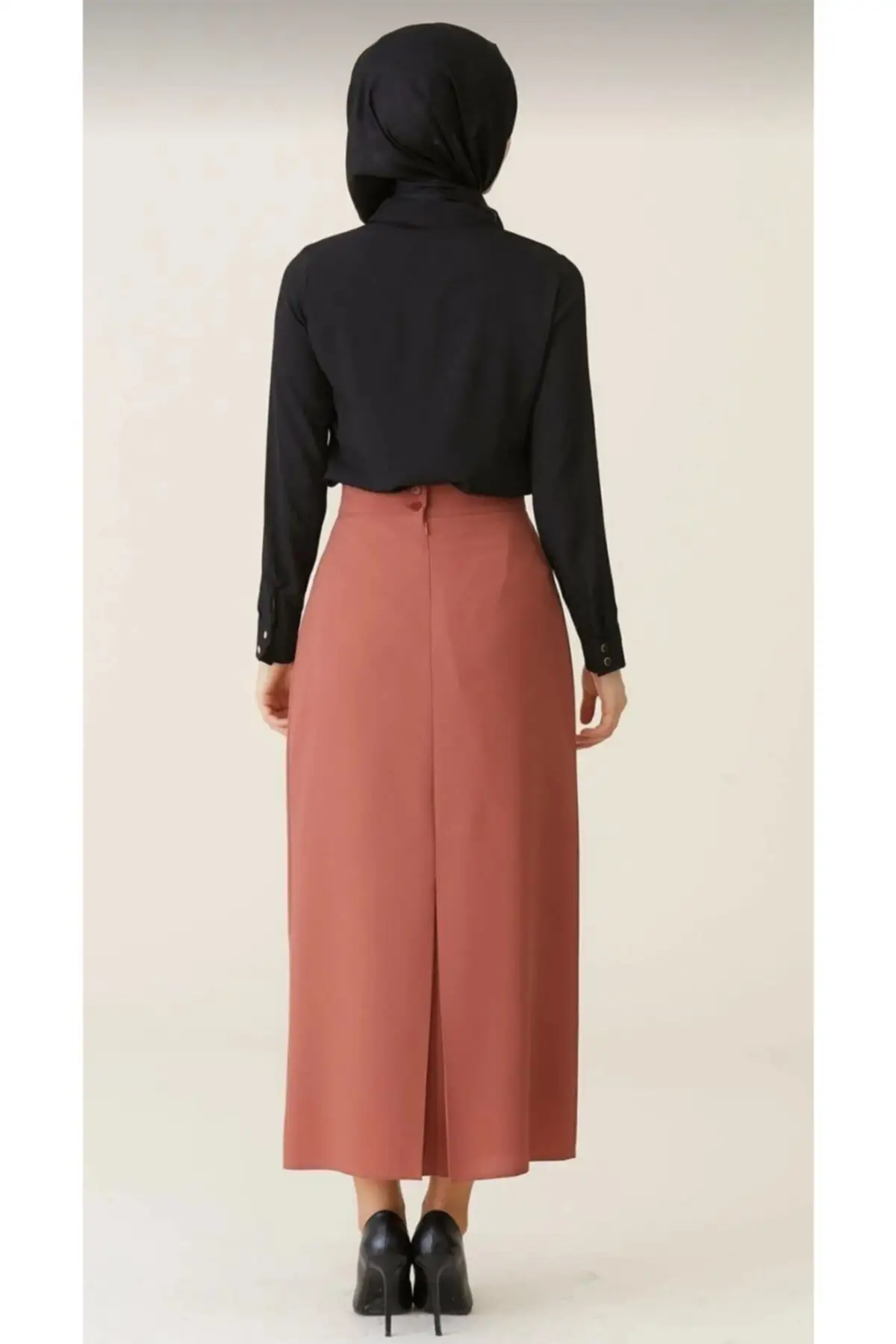 

Women Tan Color Visual Off Hijab slit skirt Women Muslim Clothing Skirt 2021 Fashion