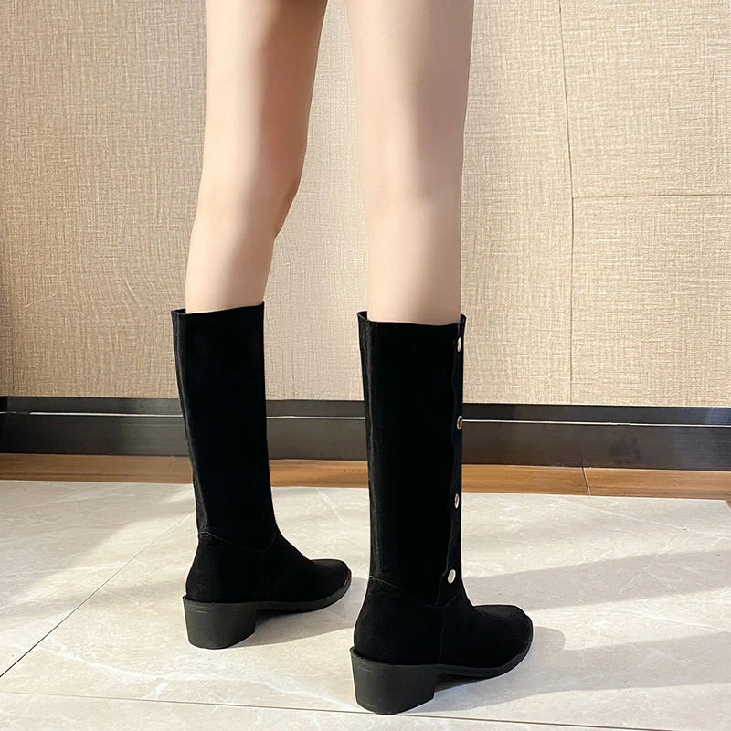 Women's Knee High Boots Autumn and Winter New Wool Fashion Women's Boots 2023 Outdoor Light Casual Shoes Large