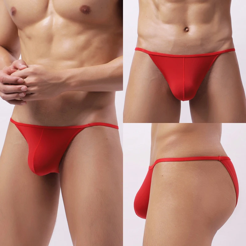 

Erotic Mini Thong Men Sexy Panties Low Waist T-Back Underwear Bikini Briefs Man Ultra Thin Lingerie String Underpants