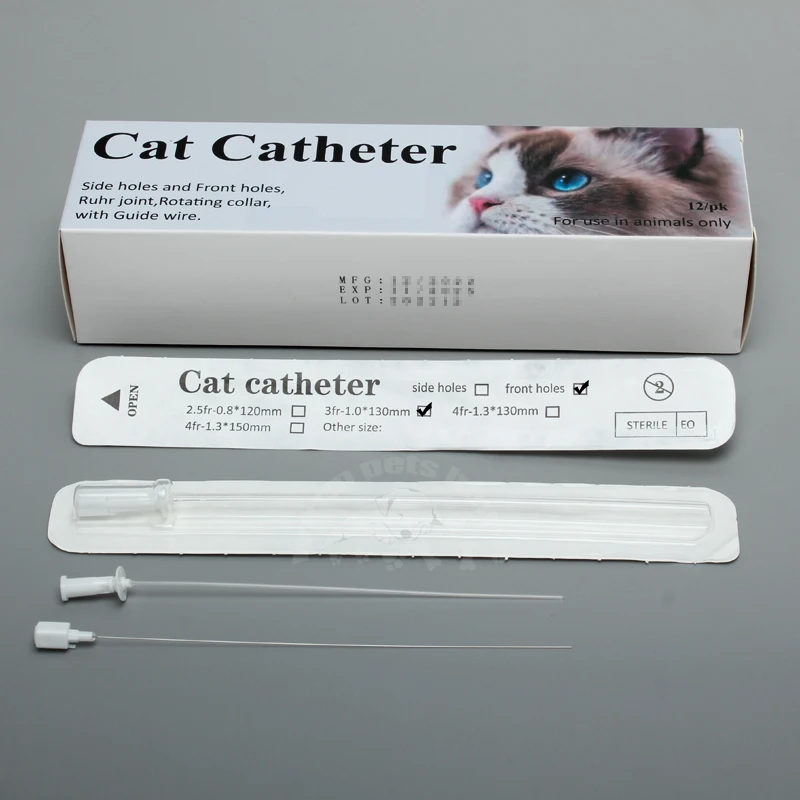 

Cat Catheter with Stylet 3Fr End Hole 4Fr Side Holes Veterinary Urinary Cat Catheters