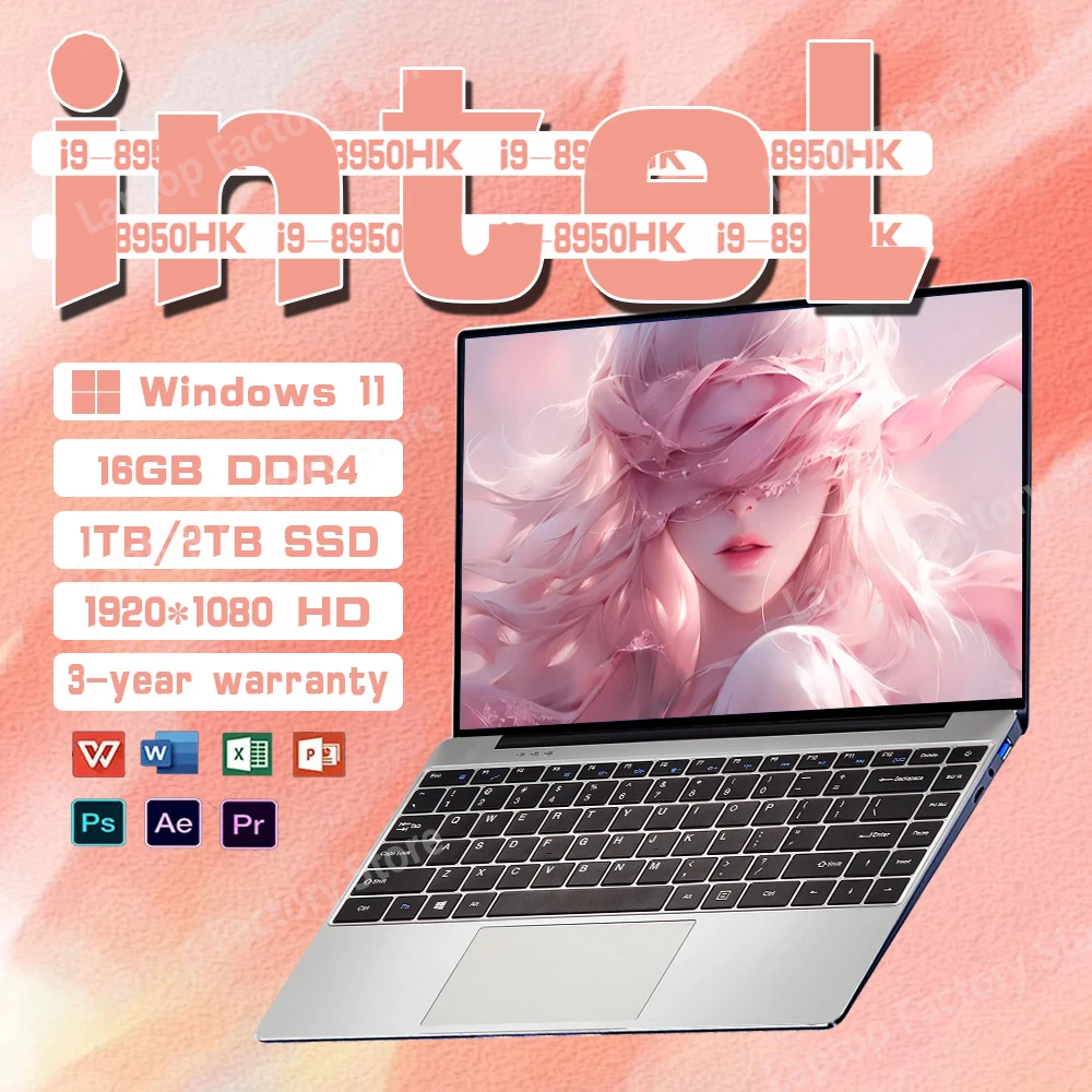 Ноутбук Intel Core i9 8950HK 16 ГБ ОЗУ 1 ТБ 2 SSD 14 дюйма 1920*1080 HD