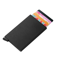 credit card holder men slim anti protect travel id cardholder women rfid wallet metal case porte carte aluminum alloy card case