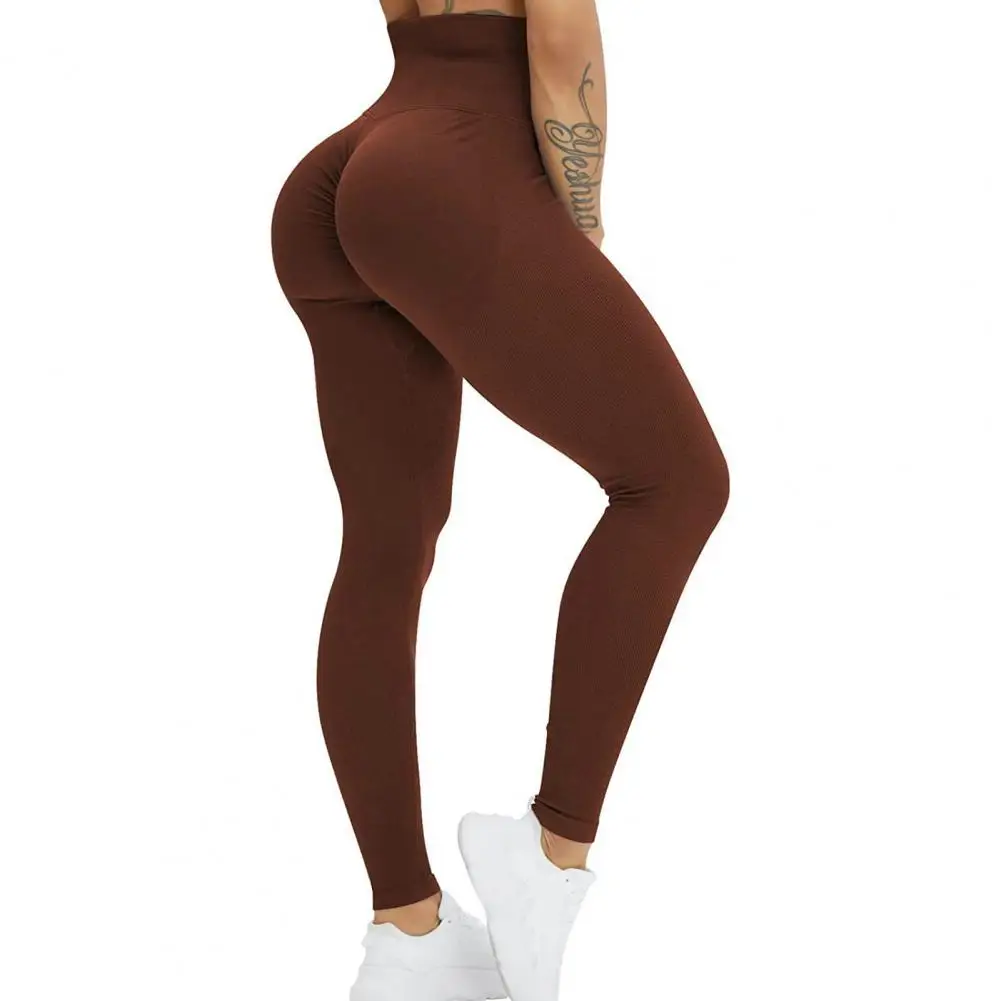 

2022 Seamless Knitted Fitness Leggings GYM Pants Women's High Waist and Hips Tight Peach Buttocks High Waist Nude Yoga Pants