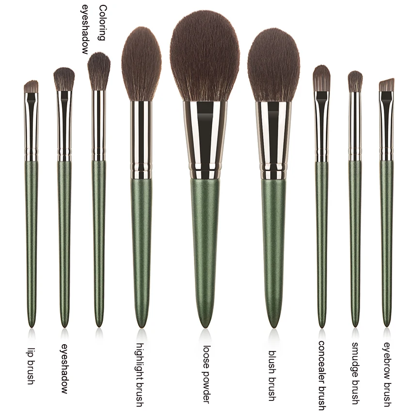 Набор зеленых волшебных кистей для макияжа SAIANTTH 9 шт. тени век свободная пудра