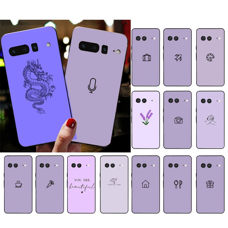 

Phone Case for Google Pixel 7 Pro 7 6A 6 Pro 5A 4A 3A Pixel 4 XL Pixel 5 6 4 3 XL 3A XL 2 XL Purple Art Aesthetic Case Funda