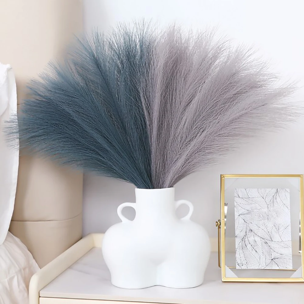 

6pcs 45CM Artificial Pampas Grass Bouquet DIY Vase Fake Plants Simulation Reed for Home Room Wedding Holiday Party Decorations