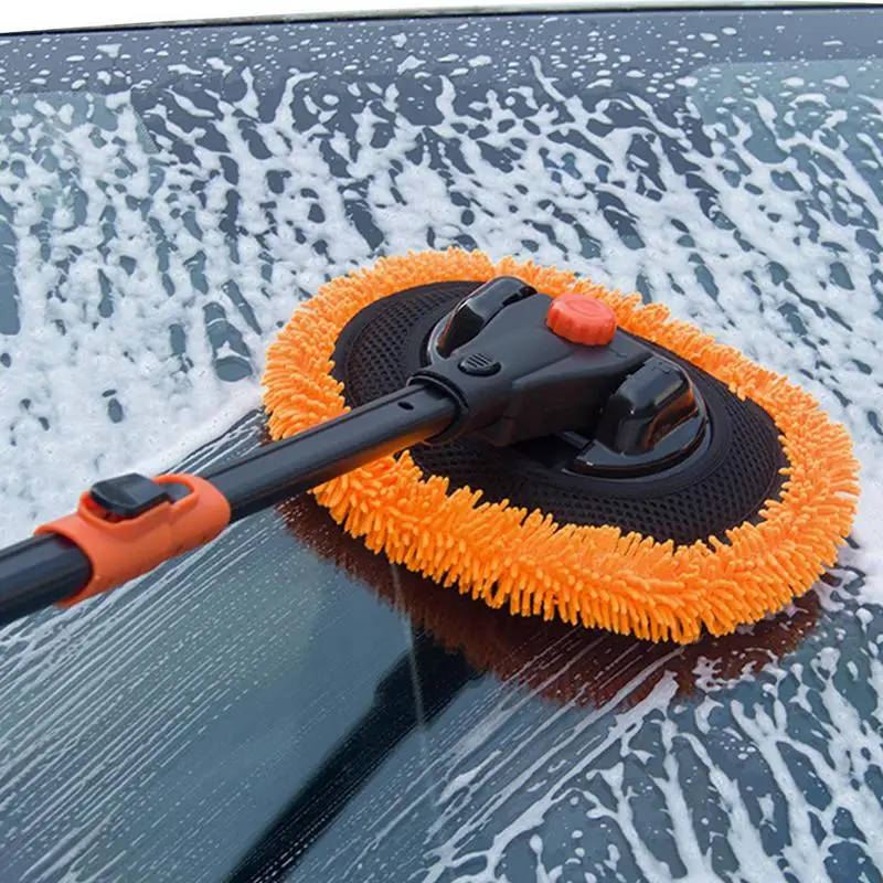 

Car Wash Mop Adjustable Telescoping Long Handle Cleaning Brush Microfiber Soft Hair Not Hurt The Car Auto Cleaning Accessories