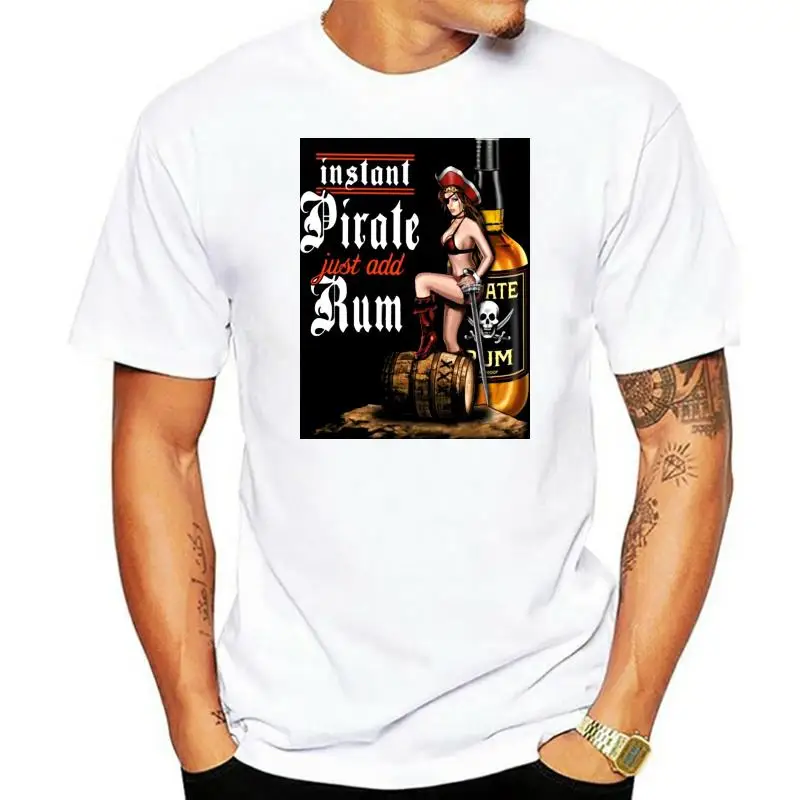 

Mens Instant Pirate T Shirt Evil Horror Rum Caribbean Drinking Men T Shirt 2023 Summer Fashion Hip Hop Printed T Shirt