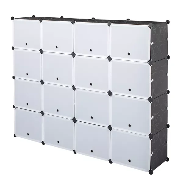 

8-Tier Shoe Rack Portable 64 Pair Shoe Organizer 32 Grids Tower Shelf Storage Cabinet Stand Expandable for Heels, Boots, Black