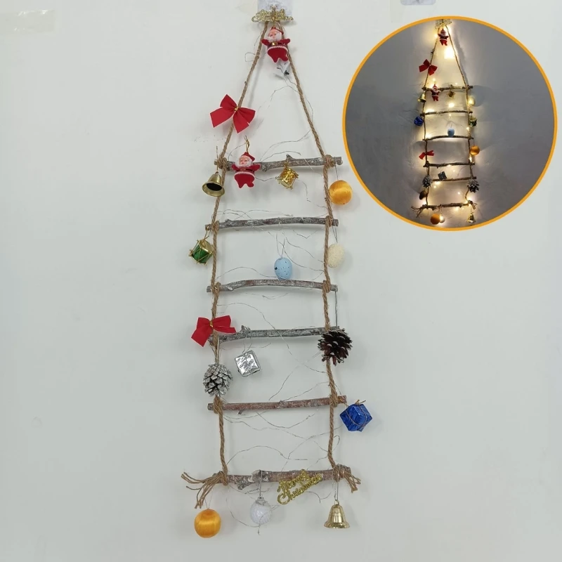 Треугольная деревянная лестница для фотографий и украшения рождественской елки