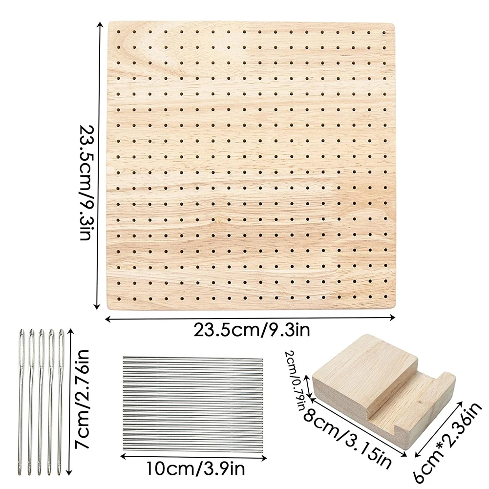 

Wooden Blocking Board Solid Wood Handmade Wool Gridding Board Square Grandmother Pattern Plate Setter