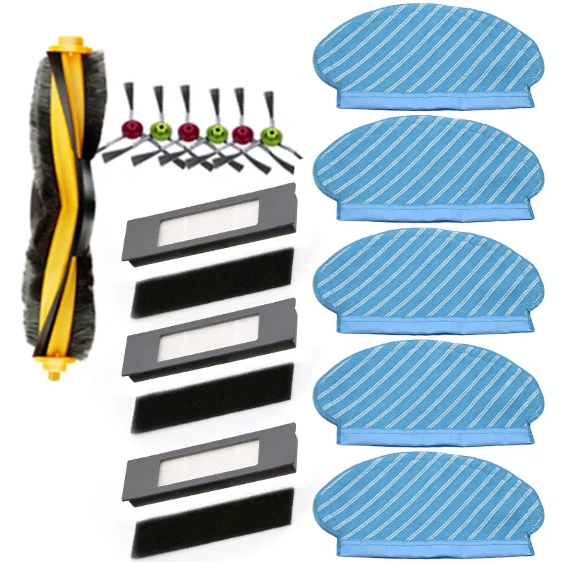 

New Highly Matched Filter Brush Mop Cloth Set For Ecovacs Deebot Ozmo 920 950 Vacuum Cleaner Parts Roller Brush Side Brushes Mop