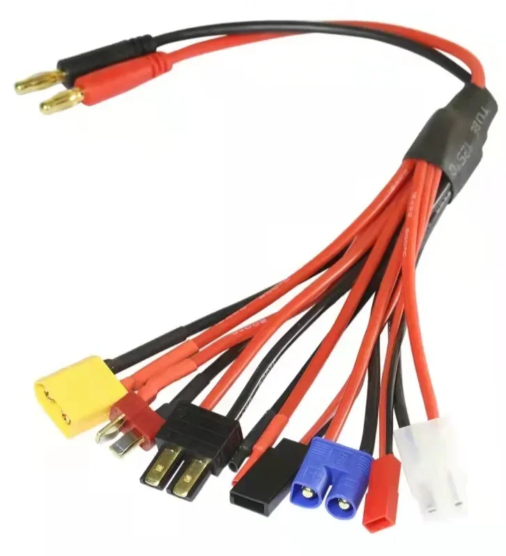 Разъем Deans T Plug EC3 XT60 папа-мама с силиконовым проводом 14AWG/термоусадочными трубками