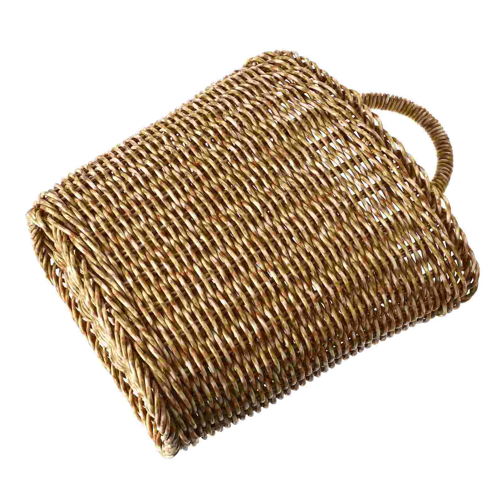 

Basket Hanging Wall Storage Flower Woven Rattan Wicker Planter Pot Basketsshelf Crystal Display Holder Vasefarmhouse Fruit