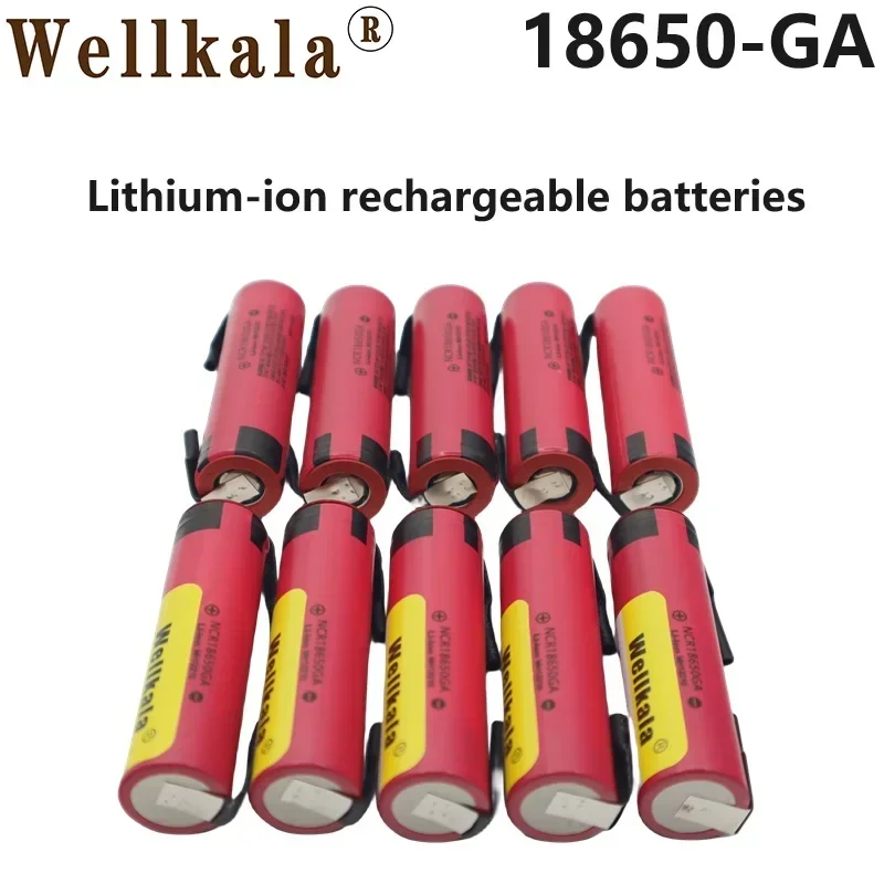 

Aviation Arrived 18650 Battery GA 30A Discharge 3.7V Rechargeable Lithium Ion Ribbon Solder Charger for Flashlights, Razors,Etc