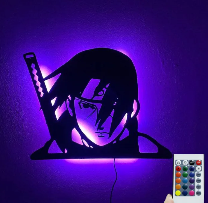 

Аниме фигурки Наруто, ночники, Uchiha Sasuke, экшн-фигурки, настенные светильники, украшение комнаты, Shippuden, рождественский подарок, новинка, украш...