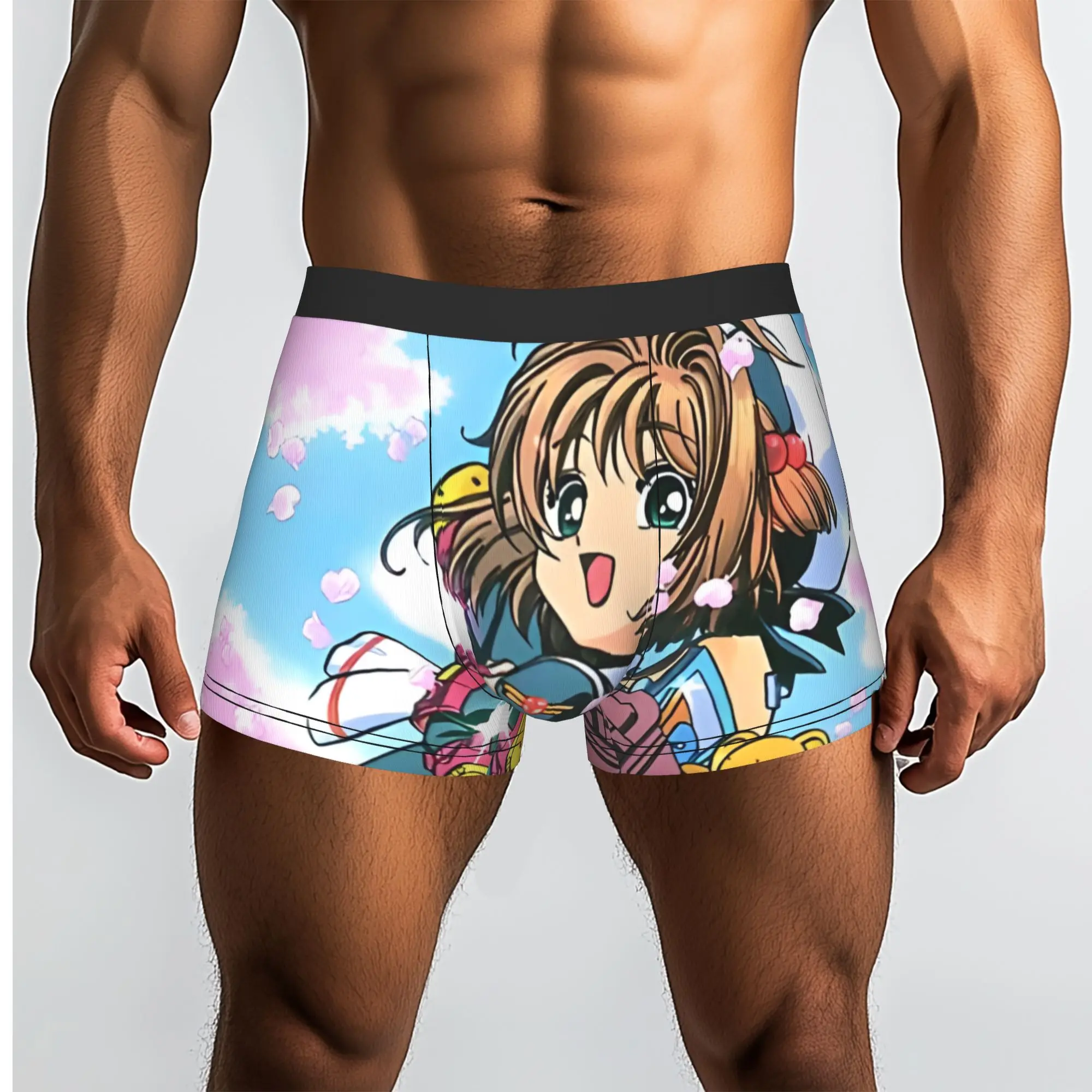 Фото Трусы-боксеры Sakura Magic Rollerblades Bandai Cardcaptor Sakura, дышащие трусики, мужское нижнее белье, шорты с принтом, трусы-боксеры №1