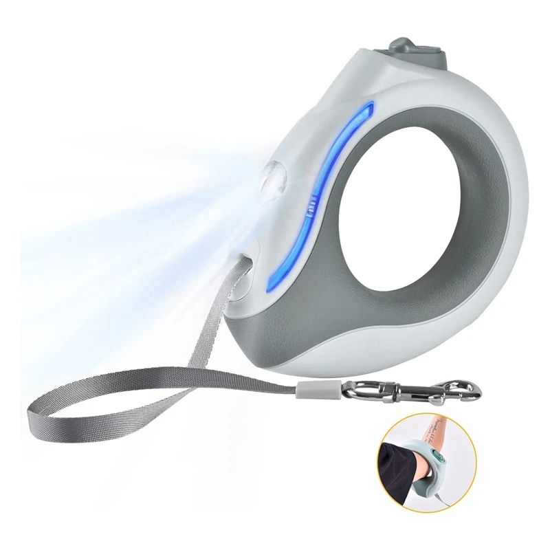 Выдвижной поводок для собак с яркой светодиодной подсветкой громкой связи / 360 °