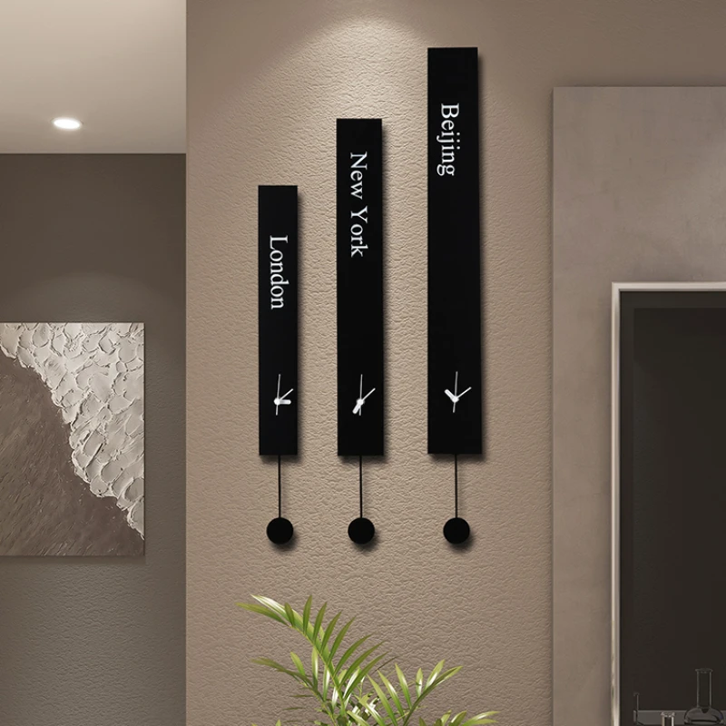 

Современные Простые настенные часы для гостиной, домашние Модные подвесные часы, минималистичное атмосферное украшение, горизонтальные кварцевые часы