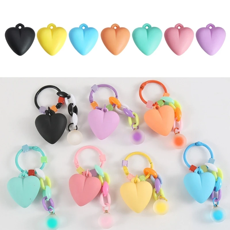 

Acrylic Heart Pendant Bead DIY-Jewelry Making Necklace Charm Colorful Heart Loose Bead with Hole for Women Girl Teen