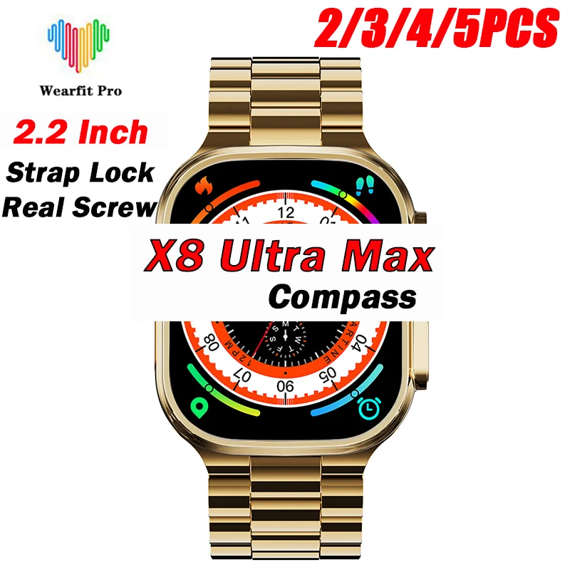 

Смарт-часы X8 Ultra Max Gold, 24K, 2,2 дюйма, 49 мм