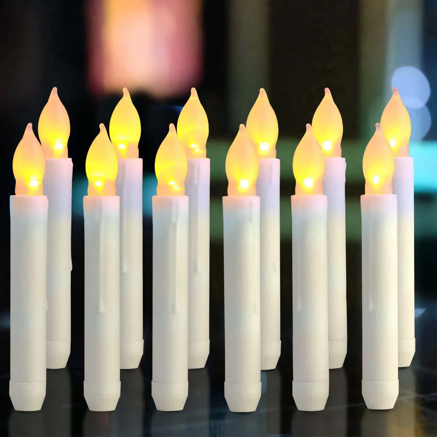 

12Pcs LED Candles Lights Holiday Flameless Flickering Taper Candles Lamp For Wedding Christmas Birthday Party Home Decoration