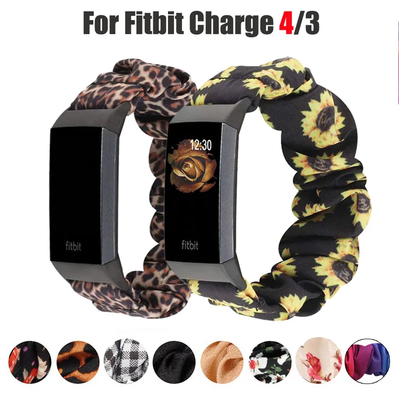 

Тканевый эластичный ремешок Scrunchies для Fitbit Charge 4, сменный спортивный ремешок, аксессуары для браслета Fitbit Charge 3