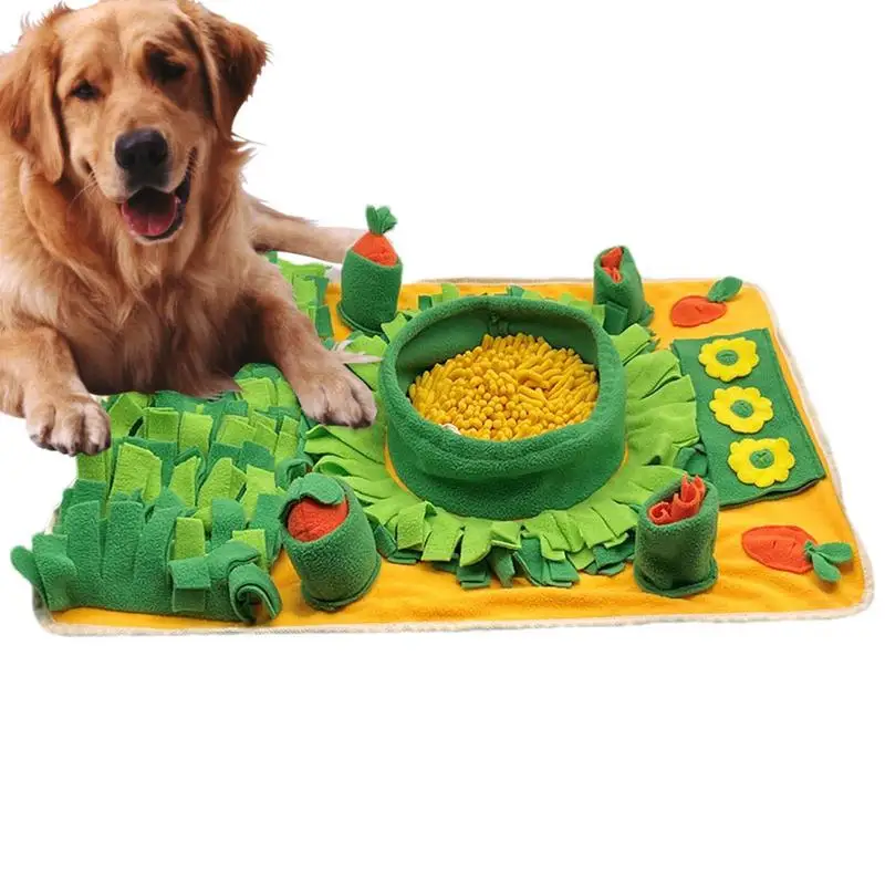 

Sniff Mat For Dogs Dog Snuffle Pad Nose Smell Training Sniffing Pad Dog Puzzle Toy Slow Feeder Treat Mat With Squeaker Dog Toys