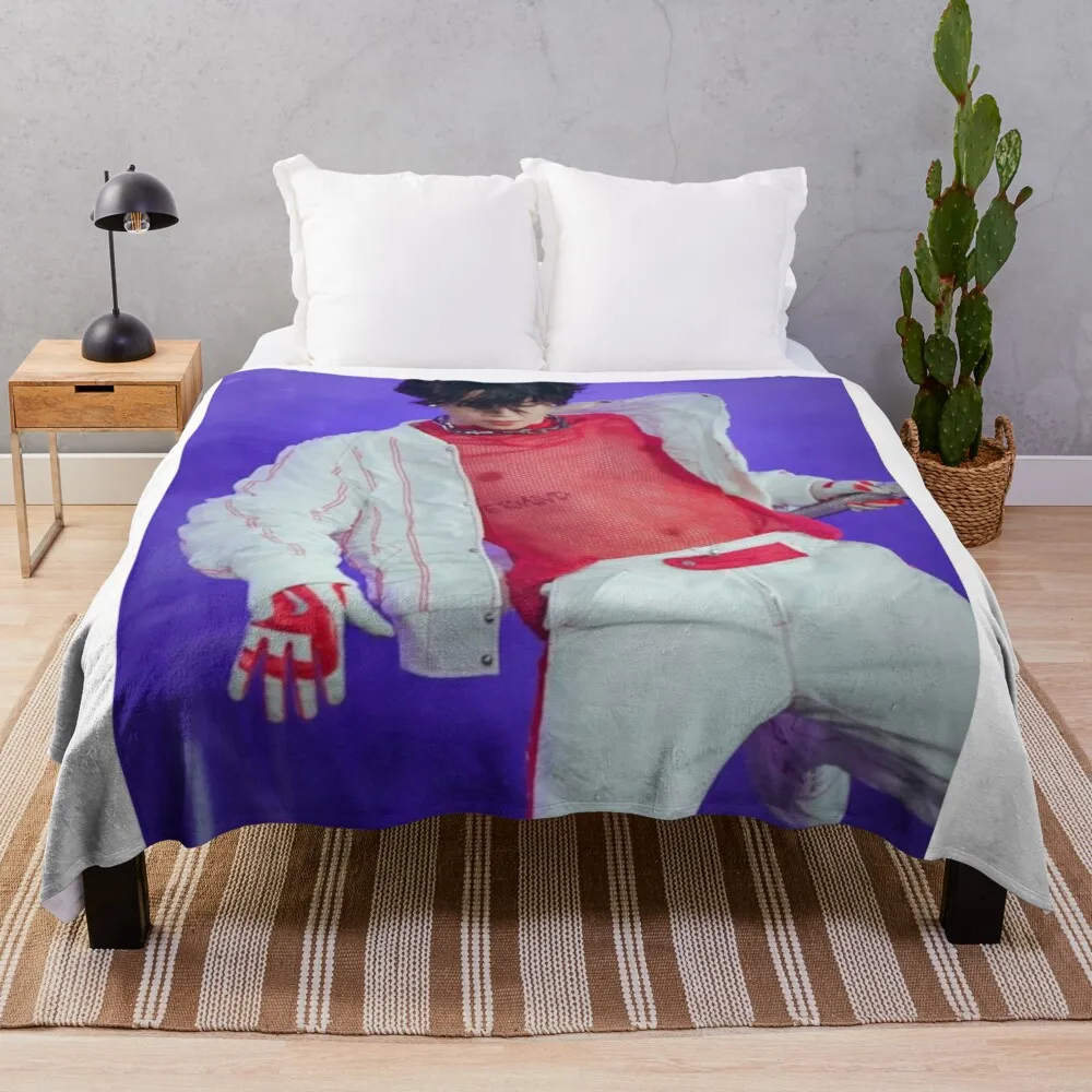 

jimin ptd stage red transaprent top photo Throw Blanket Fashion Sofa Blankets Plush Queen Size Blanket