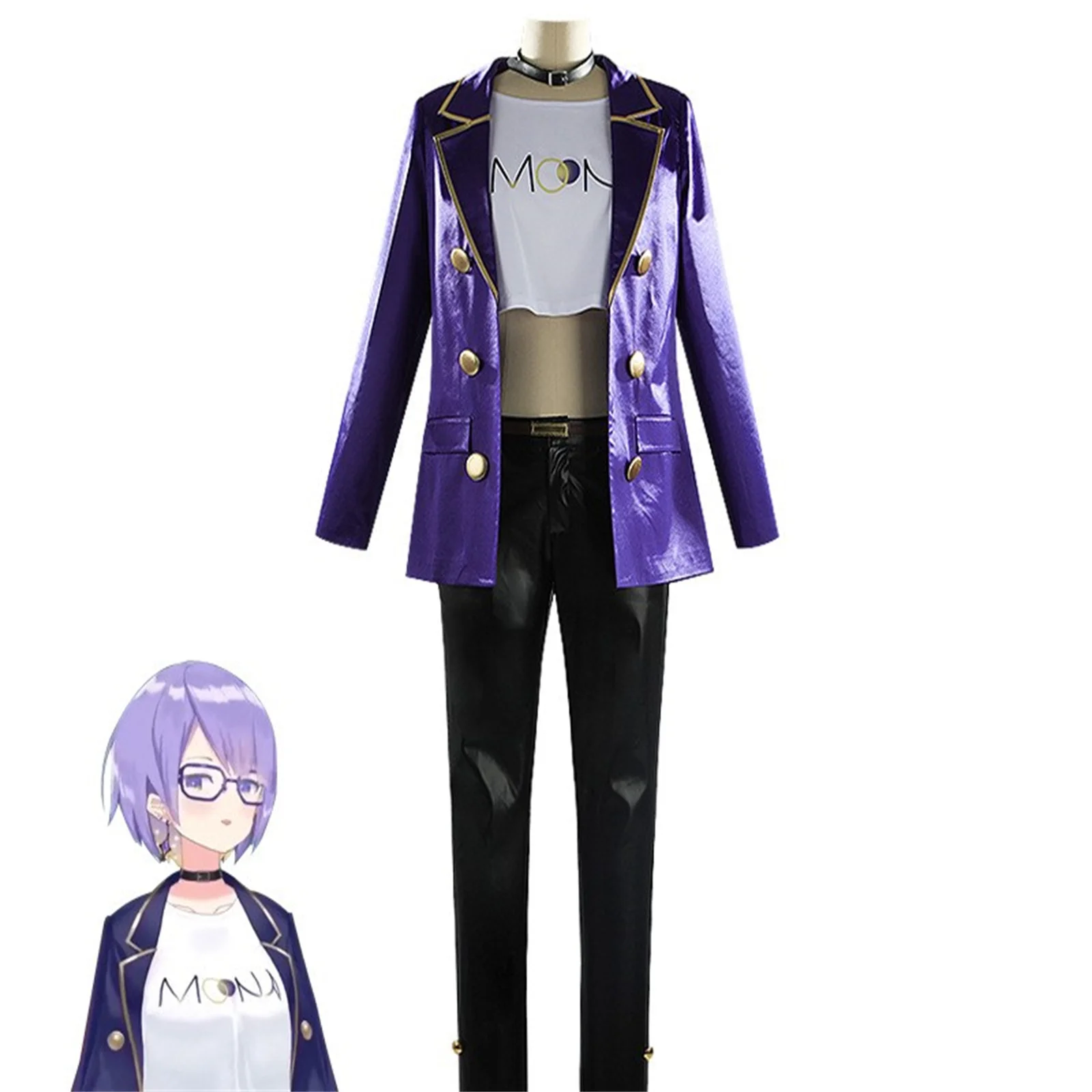 

Game Hololive Moona Hoshinova Cosplay Costume Party Halloween Carnival Uniform Suit