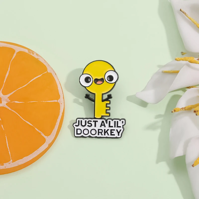 Забавные мультяшные Броши Just A Lil в виде двери и ключа декоративный значок на