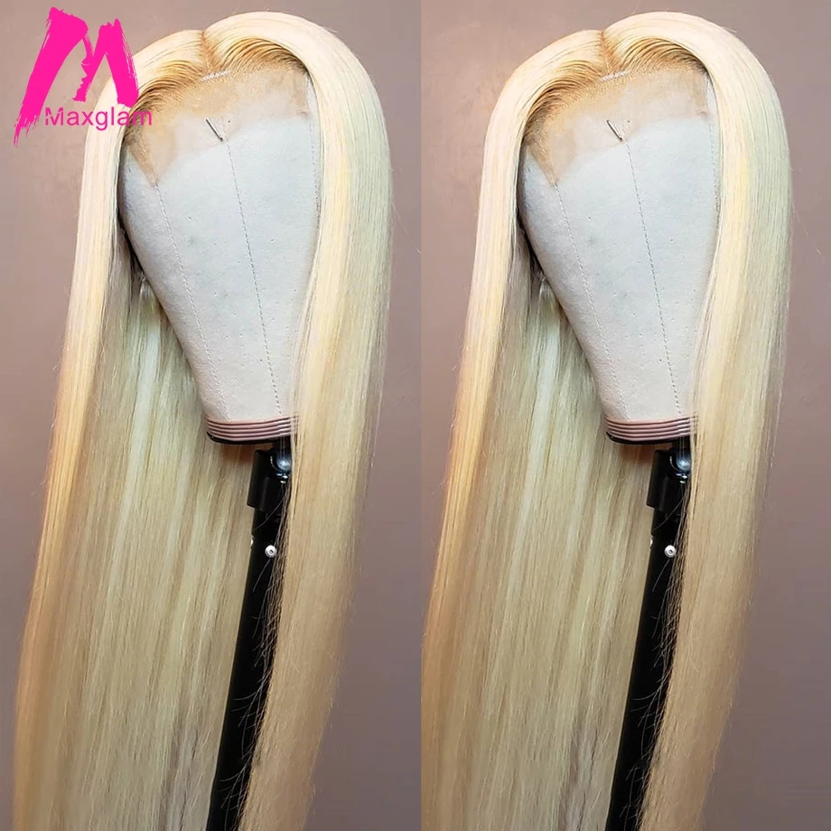 613 Blonde 4x4 Lace Closure Wig Straight Human Hair Wigs Natural Color Brazilian Pre Plucked Honey Blonde Remy Hair For Women