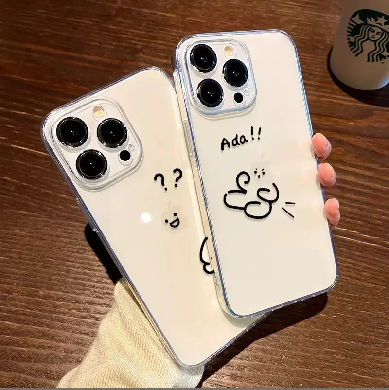 Забавные парные чехлы для iPhone 14 11 12 13 15 Pro Max Mini SE 7 8 Plus XR XS