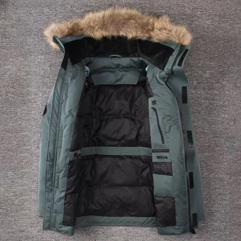 23SS Thicken Down Jacket Luxury Brand Women Winter Short Jacket Hooded Fur Collar Jacket Parkas Multi Pockets Overcoat Male