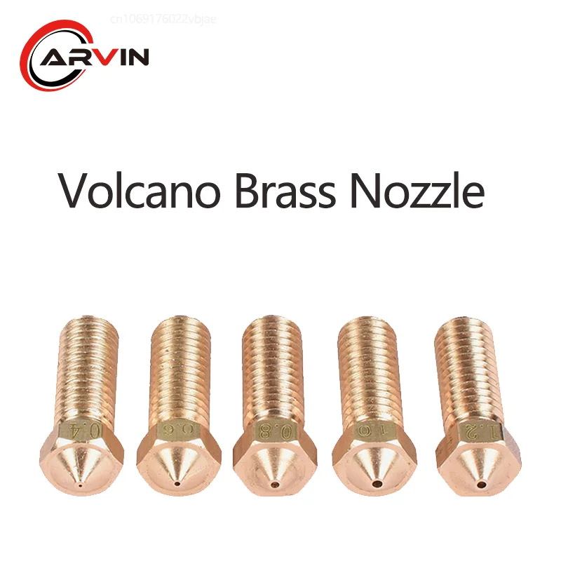 

Arvin 8PC Large Caliber Brass Volcano Nozzle For 3D Printers Hotend For Volcano Hotend 0.2 0.3 0.4/1.75mm M6 Extruder Nozzle
