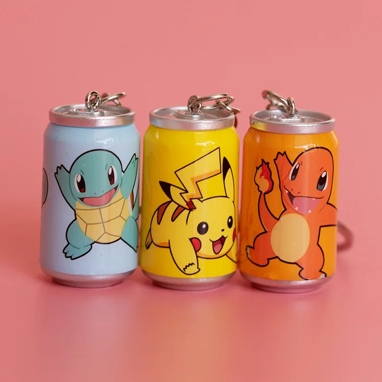 

Pokemon Pikachu Anime Keychain Pikachu FigureCharmander Squirtle Keychain Cans Figure Toys Cartoon Keyring Kid's Toys Gift